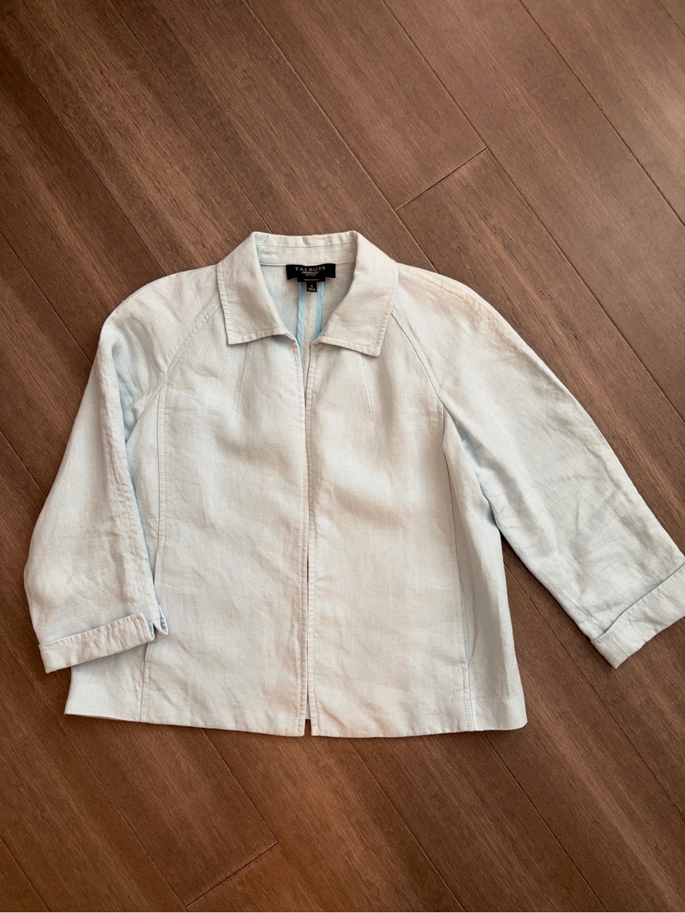 Talbots light Blue Pure Irish Linen Jacket